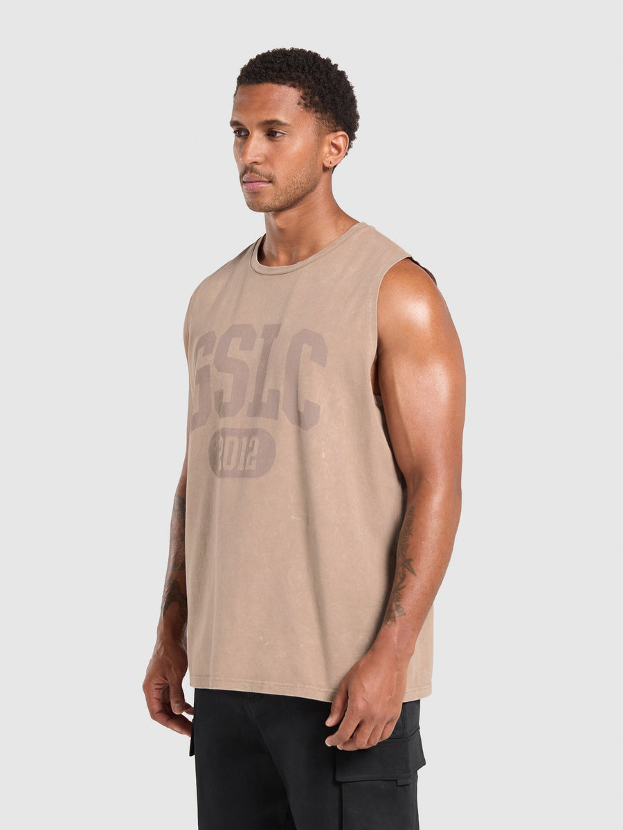Gymshark Collegiate Shadow Washed Tank — Stone Pink/Stone Acid Wash — 3