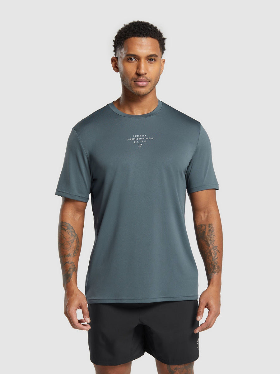 Gymshark Conditioning Goods T-Shirt — Titanium Blue — 1