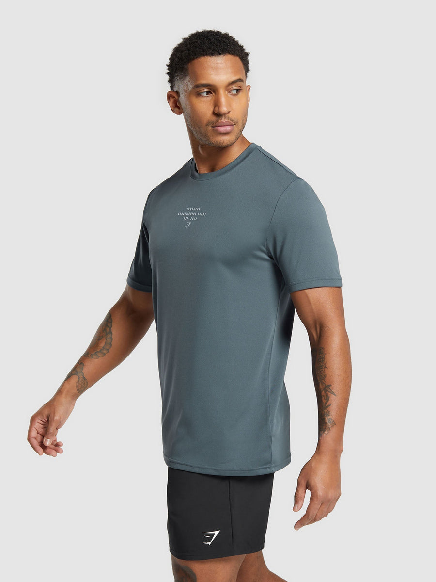 Gymshark Conditioning Goods T-Shirt — Titanium Blue — 3
