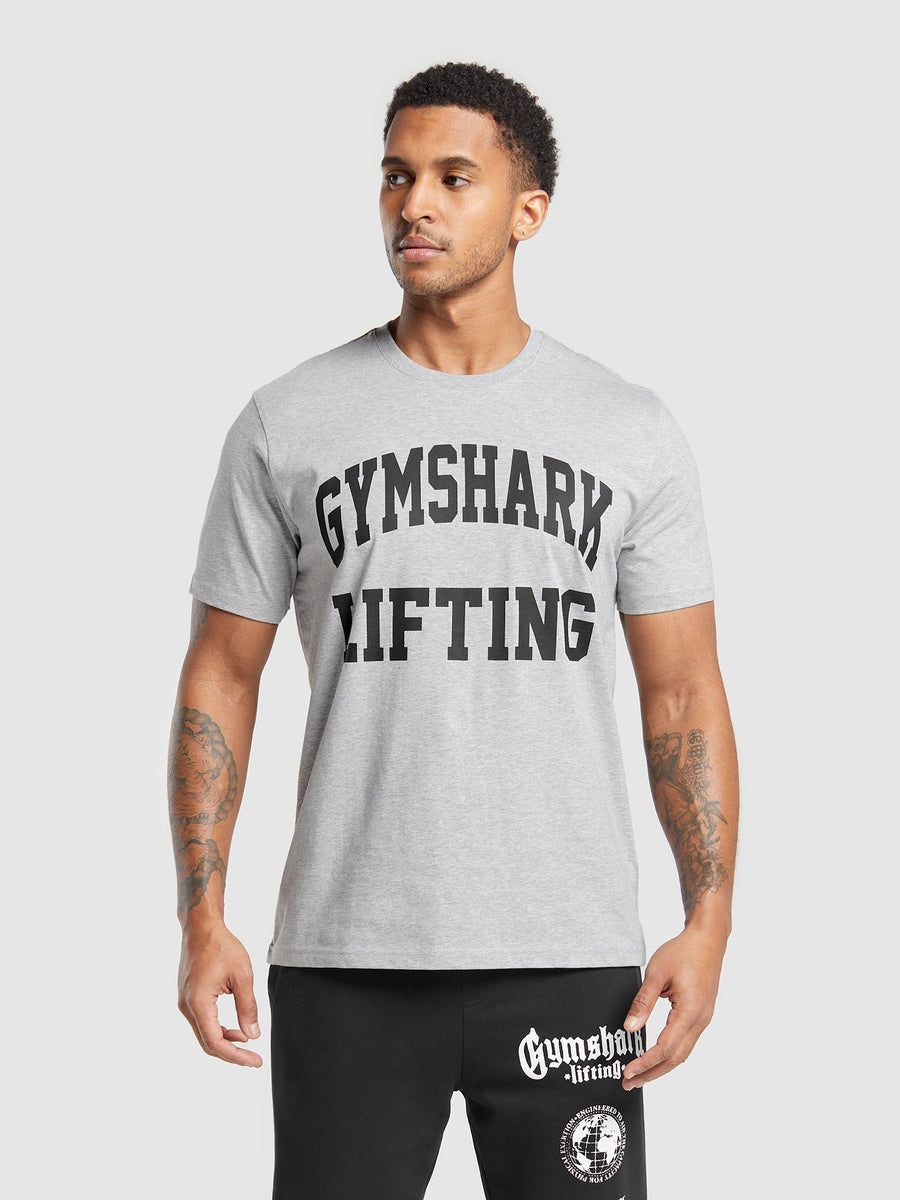 Gymshark Lifting Club T-Shirt — Light Grey Core Marl — 1