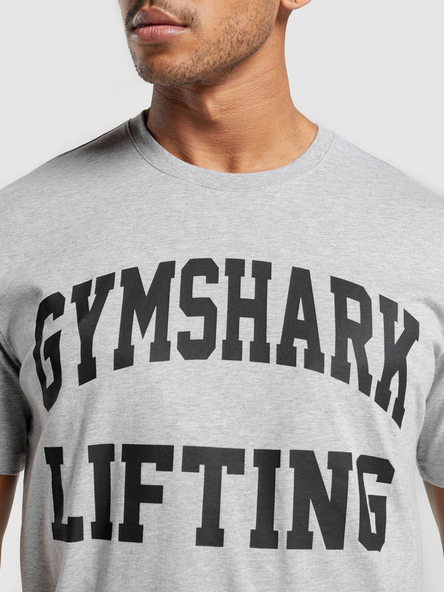 Gymshark Lifting Club T-Shirt — Light Grey Core Marl — 5