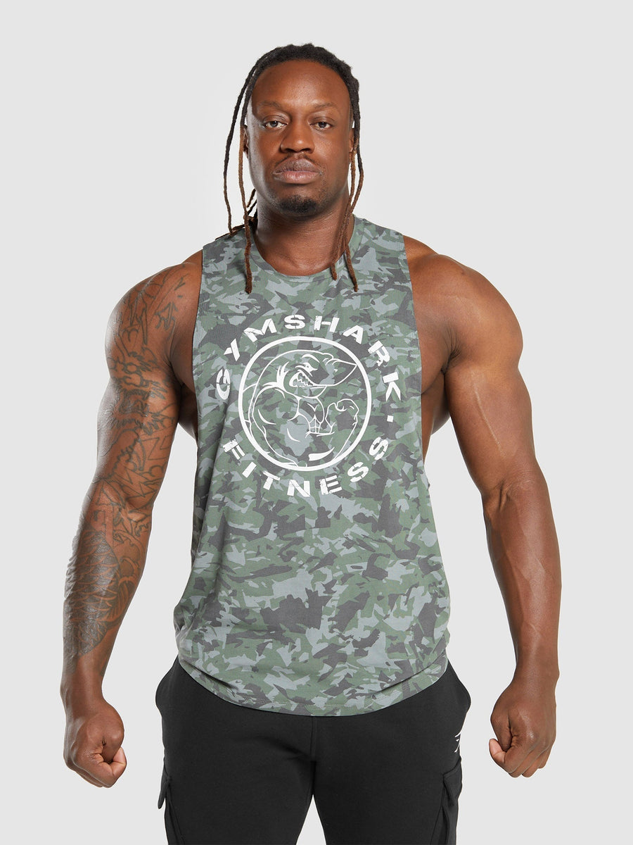 Gymshark Legacy Drop Arm Tank — Unit Green — 1