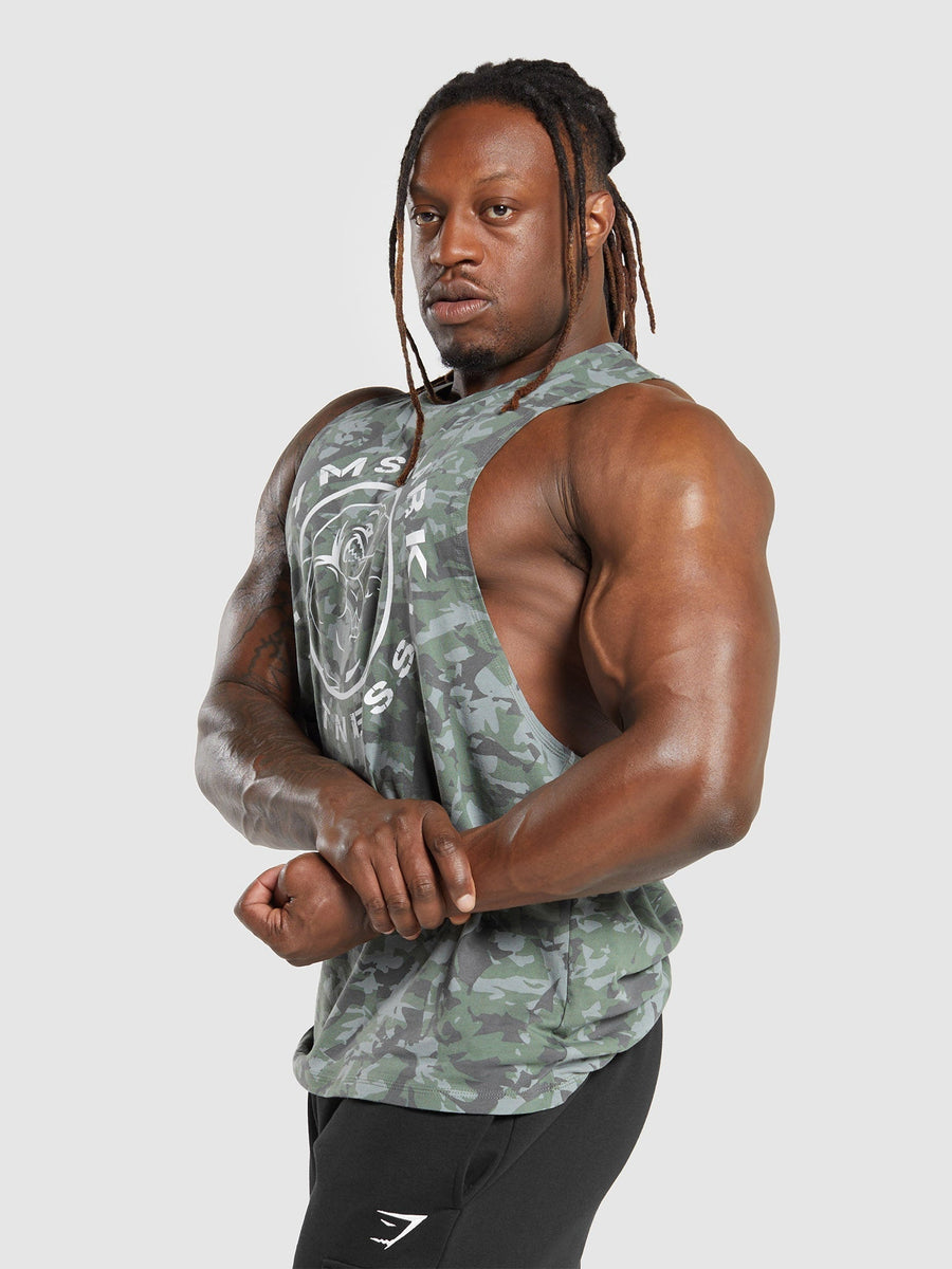 Gymshark Legacy Drop Arm Tank — Unit Green — 3