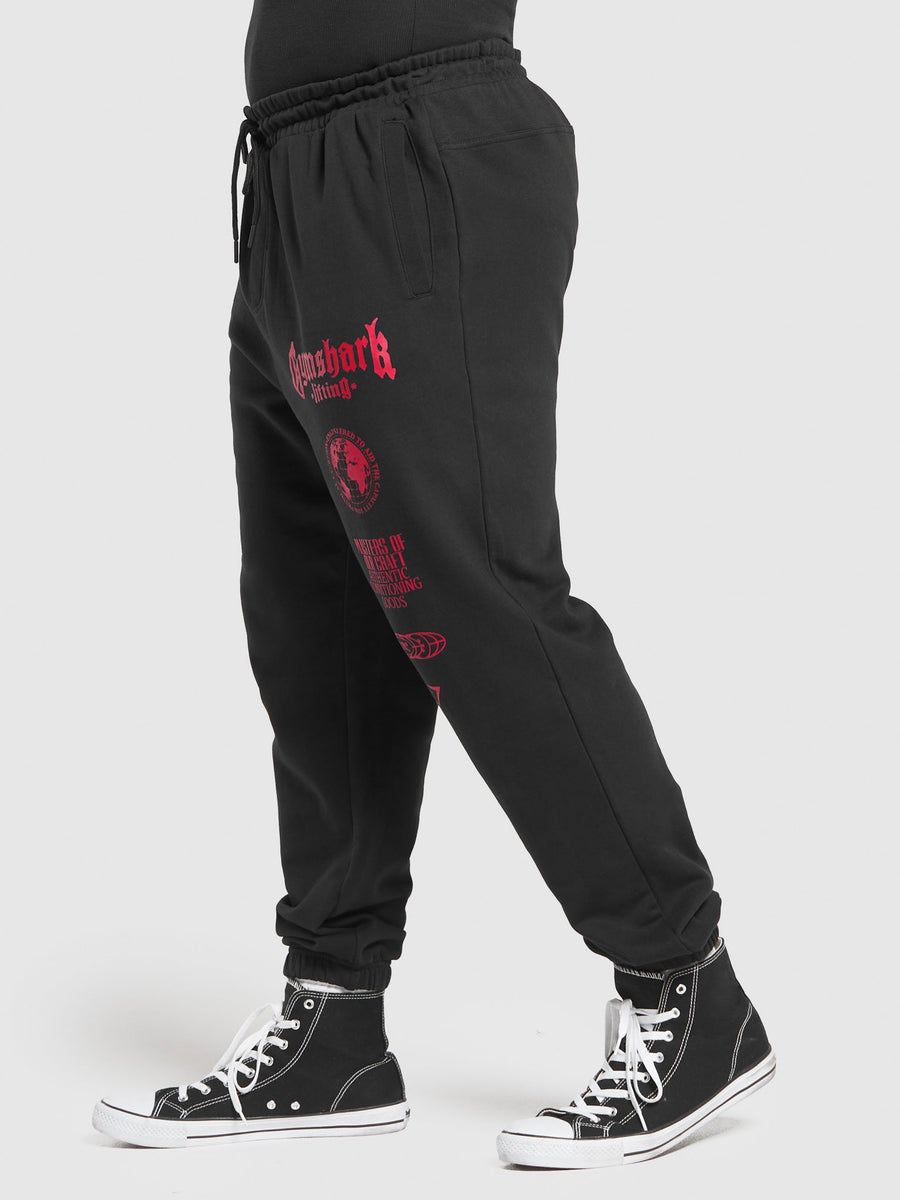 Gymshark Global Lifting Oversized Joggers — Black/Conditioning Red — 3
