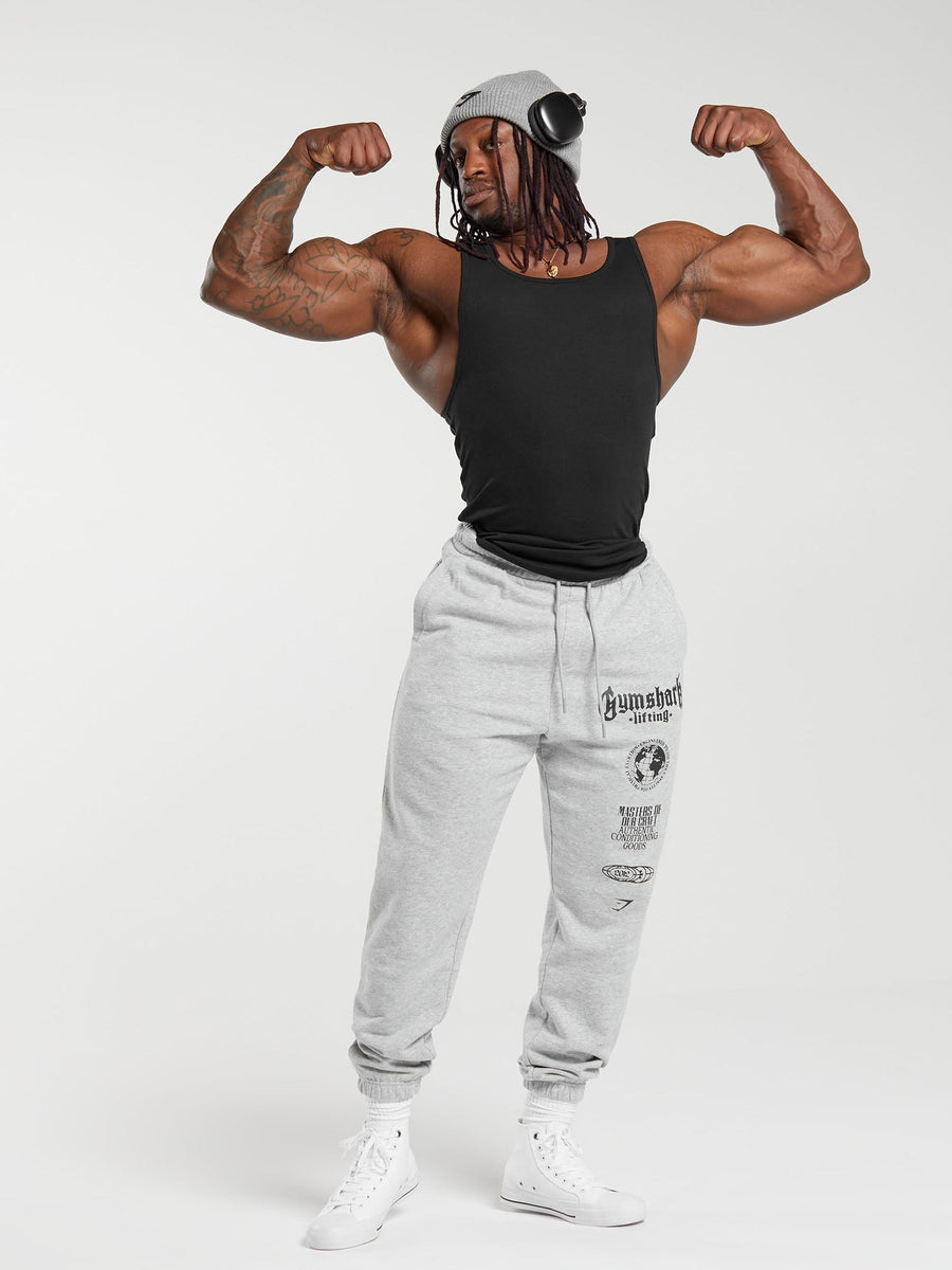 Gymshark Global Lifting Oversized Joggers — Light Grey Core Marl — 6