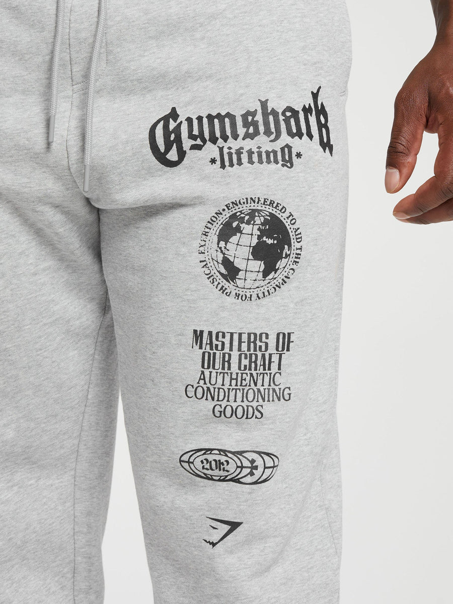 Gymshark Global Lifting Oversized Joggers — Light Grey Core Marl — 7