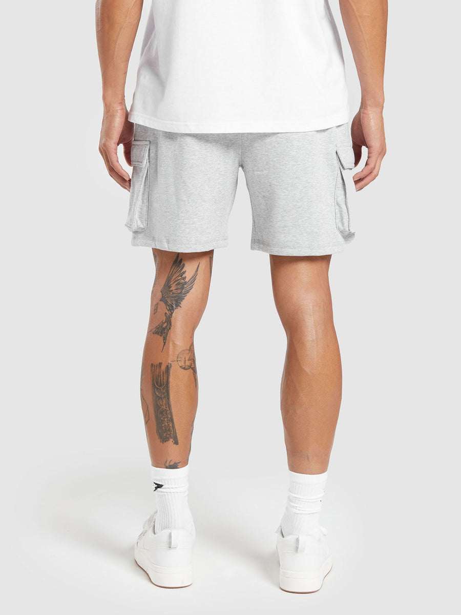 Gymshark Crest Cargo Short — Light Grey Marl — 3