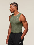 Gymshark Geo Seamless Tank — Core Olive/Deep Olive Green — 2