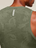 Gymshark Geo Seamless Tank — Core Olive/Deep Olive Green — 4