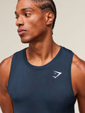 Gymshark Geo Seamless Tank — Navy/Heavy Blue — 6