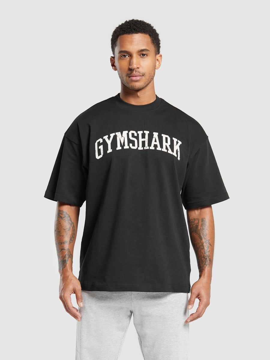 Gymshark Collegiate T-Shirt — Black — 1