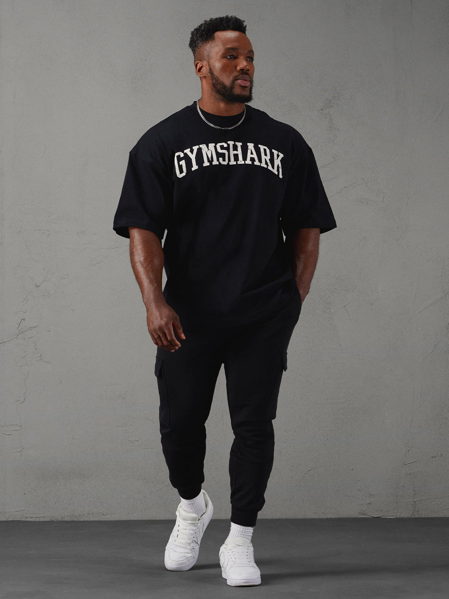 Gymshark Collegiate T-Shirt — Black — 6