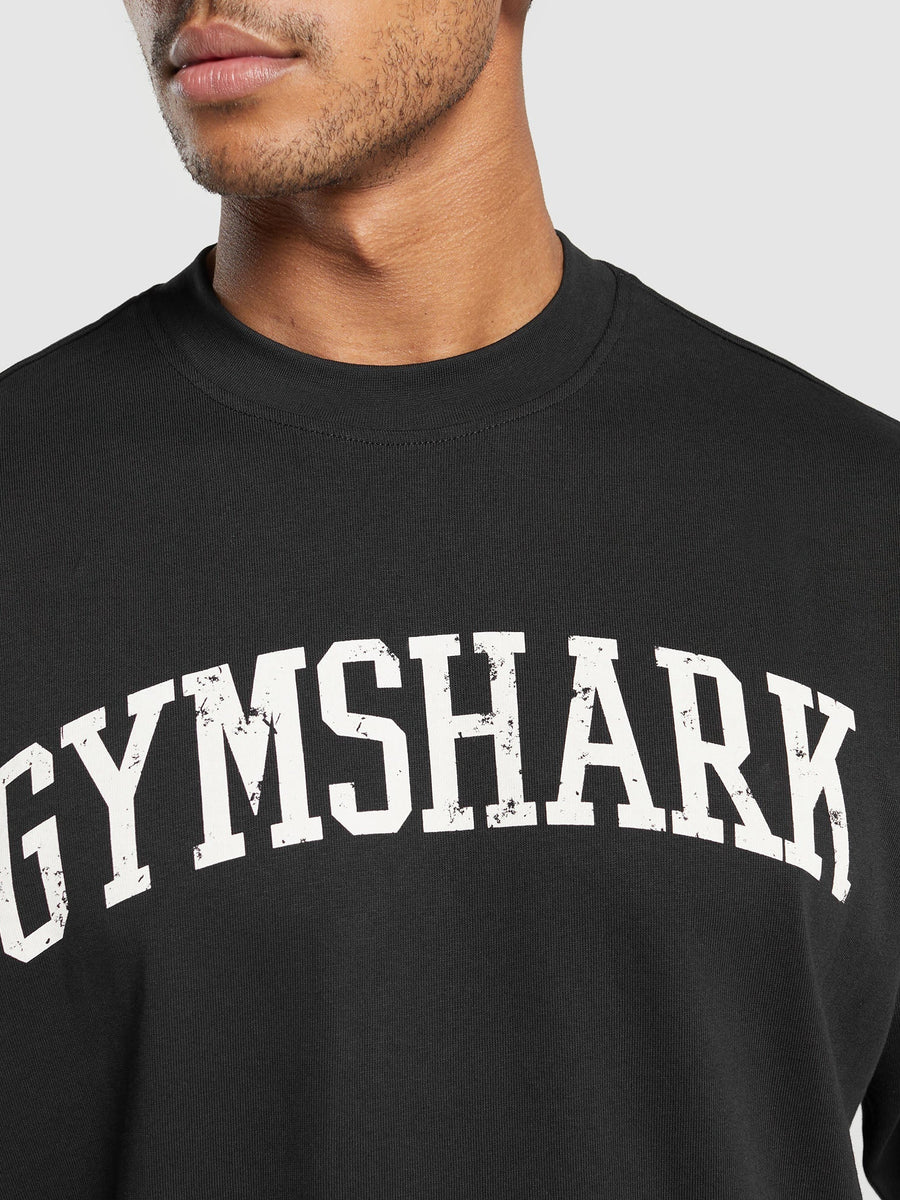 Gymshark Collegiate T-Shirt — Black — 7