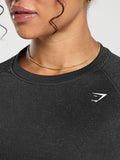 Gymshark Adapt Fleck Seamless Long Sleeve Crop Top — Mineral | Black — 7