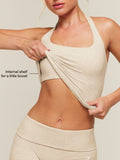 Gymshark CottonMove™ Halterneck Top — Oat Marl — 3