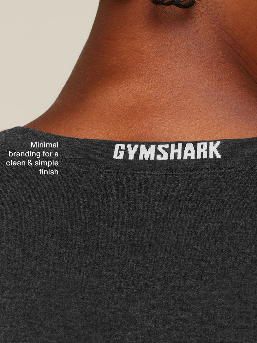 Gymshark Cotton Seamless Sleeveless Top — Black Marl — 6