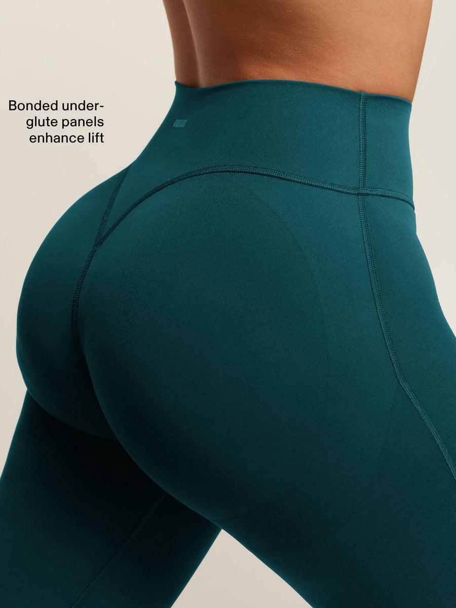 Gymshark Shape Bonded Flared Short Leggings — Tactical Teal — 2