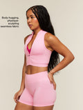 Gymshark Adapt Solid Zip Front Top — Poise Pink — 2