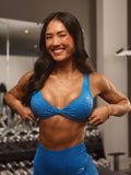Gymshark Adapt Animal X Whitney Seamless Twist Front Bra — Barbell Blue/Gentle Blue — 2