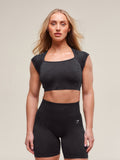 Gymshark Adapt Animal X Whitney Seamless Crop Top — Black/Asphalt Grey — 1