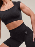 Gymshark Adapt Animal X Whitney Seamless Crop Top — Black/Asphalt Grey — 5