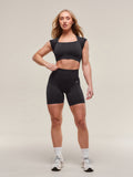 Gymshark Adapt Animal X Whitney Seamless Crop Top — Black/Asphalt Grey — 4