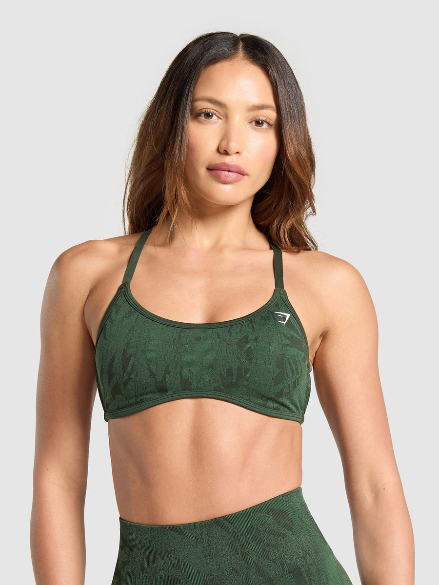 Gymshark Adapt Camo Cross Back Sports Bra — Trail Green/Classic Green — 1
