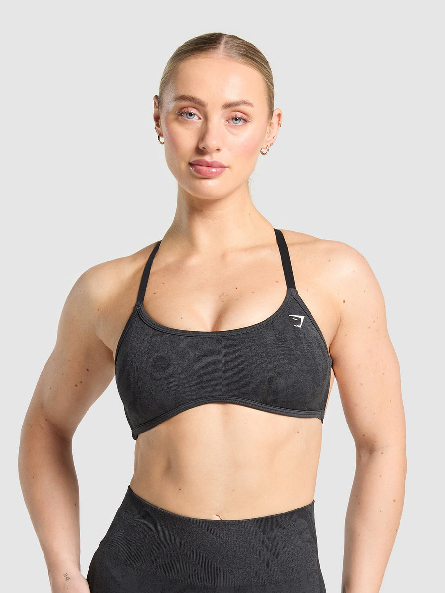 Gymshark Adapt Camo Cross Back Sports Bra — Asphalt Grey/Black — 1