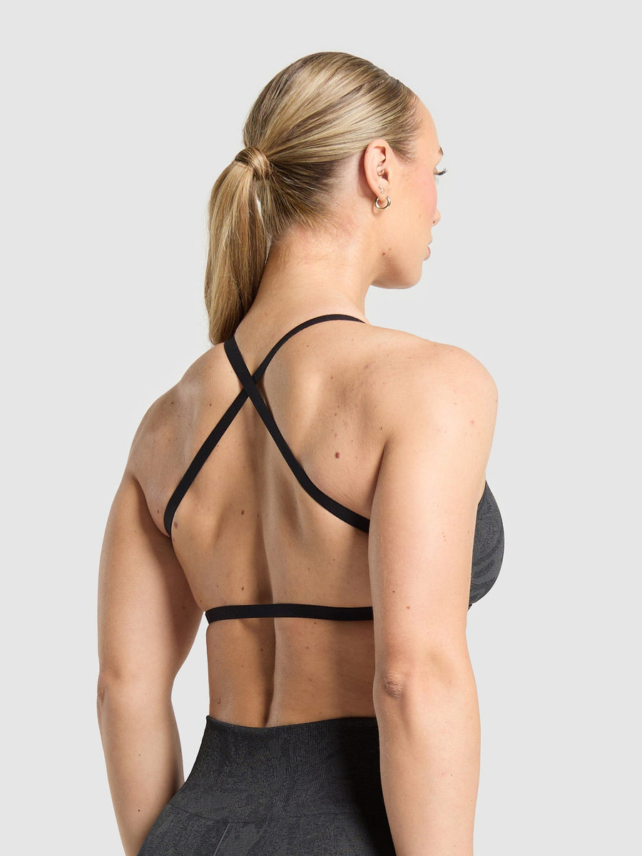 Gymshark Adapt Camo Cross Back Sports Bra — Asphalt Grey/Black — 2
