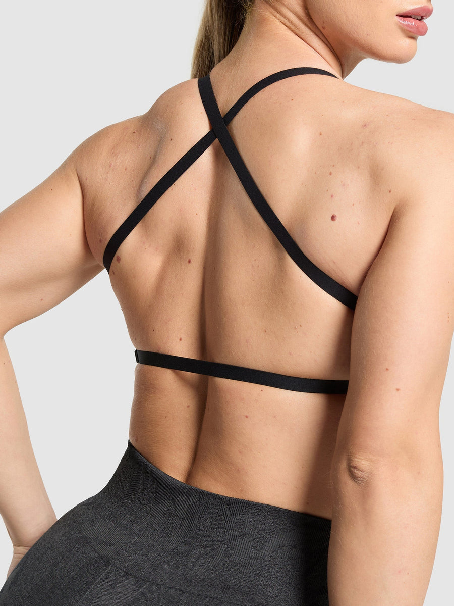 Gymshark Adapt Camo Cross Back Sports Bra — Asphalt Grey/Black — 7