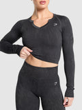 Gymshark Adapt Camo Seamless Long Sleeve Top — Asphalt Grey/Black — 5