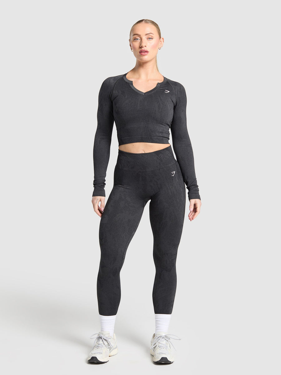 Gymshark Adapt Camo Seamless Long Sleeve Top — Asphalt Grey/Black — 4
