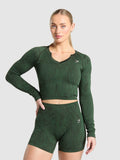 Gymshark Adapt Camo Seamless Long Sleeve Top — Trail Green/Classic Green — 1