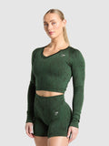 Gymshark Adapt Camo Seamless Long Sleeve Top — Trail Green/Classic Green — 3