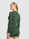 Gymshark Adapt Camo Seamless Long Sleeve Top — Trail Green/Classic Green — 2