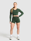Gymshark Adapt Camo Seamless Long Sleeve Top — Trail Green/Classic Green — 4