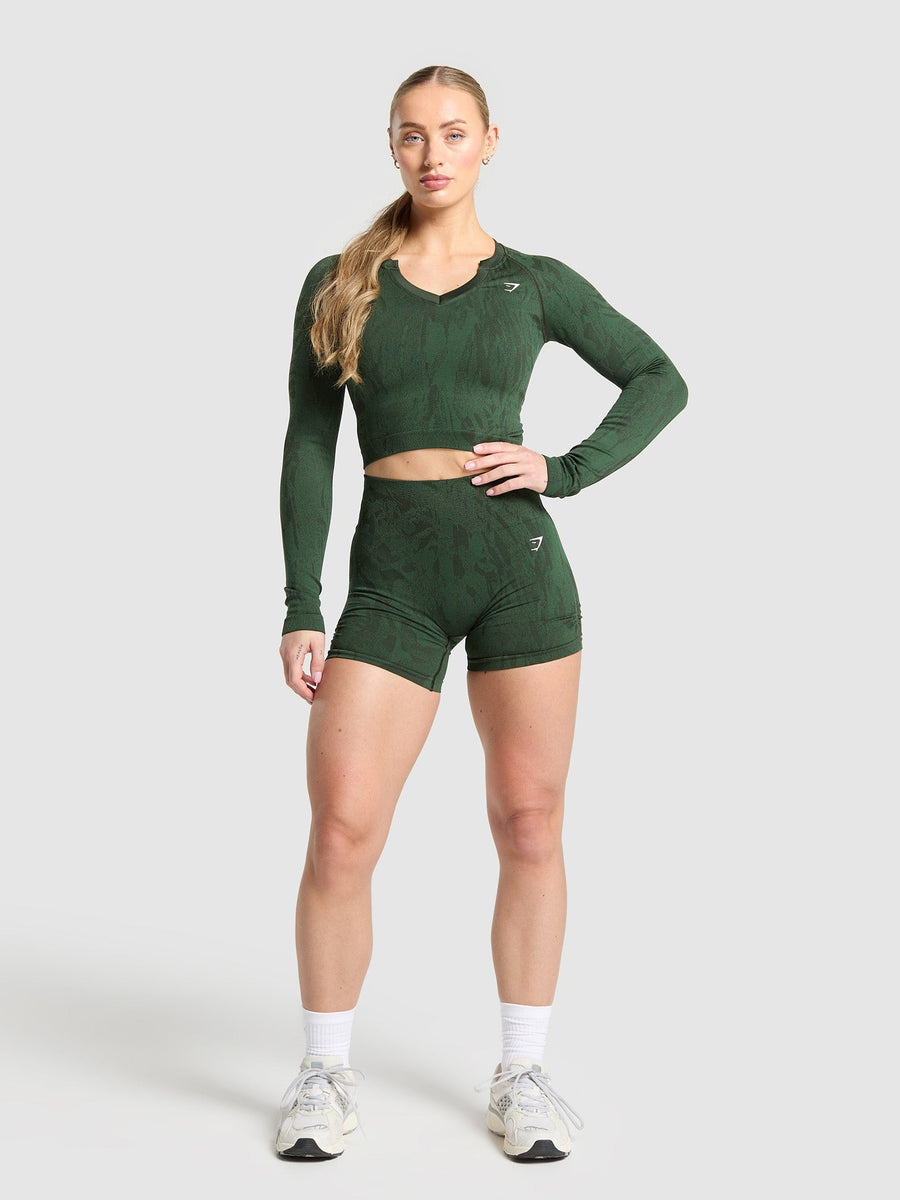 Gymshark Adapt Camo Seamless Long Sleeve Top — Trail Green/Classic Green — 4