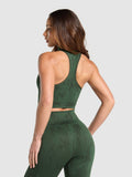 Gymshark Adapt Camo Seamless Zip Up Crop Top — Trail Green/Classic Green — 2