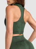 Gymshark Adapt Camo Seamless Zip Up Crop Top — Trail Green/Classic Green — 7