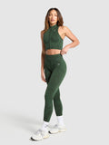 Gymshark Adapt Camo Seamless Zip Up Crop Top — Trail Green/Classic Green — 4