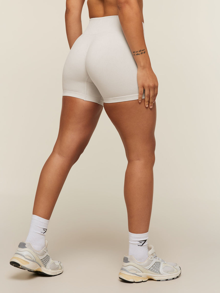 Gymshark Adapt Animal x Whitney Shorts — Mist Grey/Soft White — 2