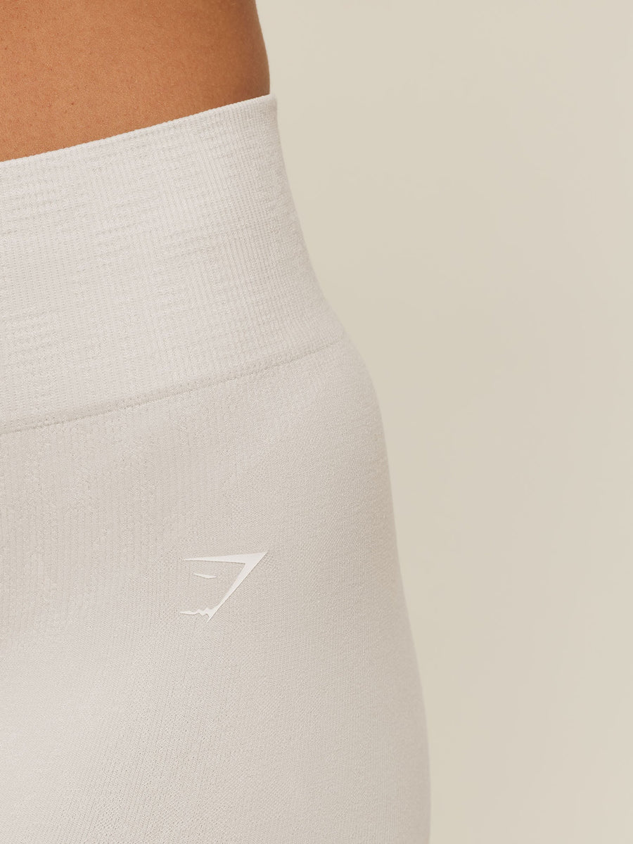Gymshark Adapt Animal x Whitney Shorts — Mist Grey/Soft White — 6