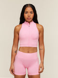 Gymshark Adapt Solid Zip Front Top — Poise Pink — 7