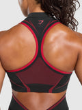 Gymshark Apex Lift Seamless Crop Top — Black/Carmine Red — 6