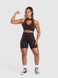 Gymshark Apex Lift Seamless Crop Top — Black/Carmine Red — 4