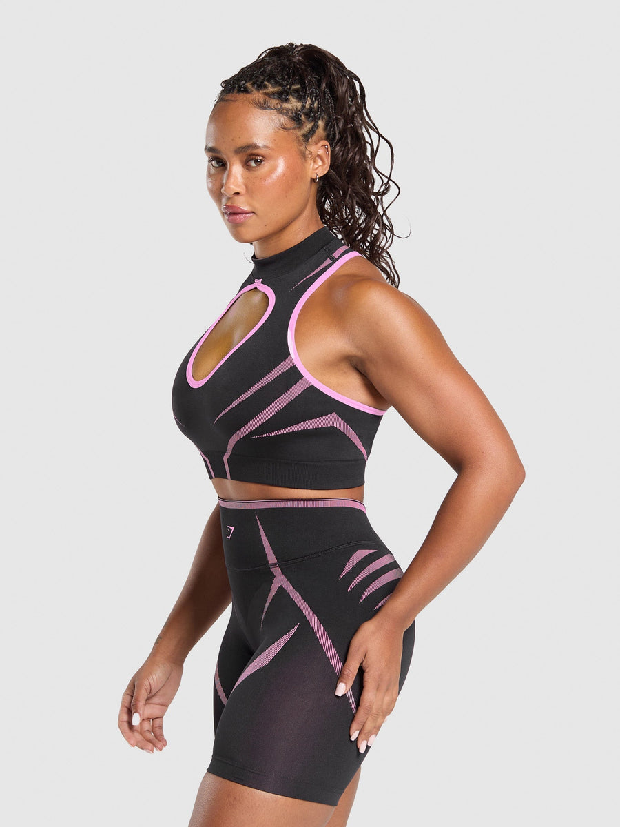 Gymshark Apex Lift Seamless Crop Top — Darkest Purple/Sour Pink — 3