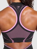 Gymshark Apex Lift Seamless Crop Top — Darkest Purple/Sour Pink — 6