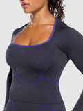 Gymshark Apex Lift Seamless Long Sleeve Crop Top — Heavy Blue/Cobalt Purple — 5