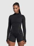 Gymshark Apex Seamless 1/4 Zip Pullover — Black/Graphite Grey — 1