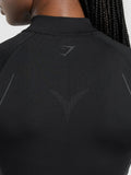 Gymshark Apex Seamless 1/4 Zip Pullover — Black/Graphite Grey — 7